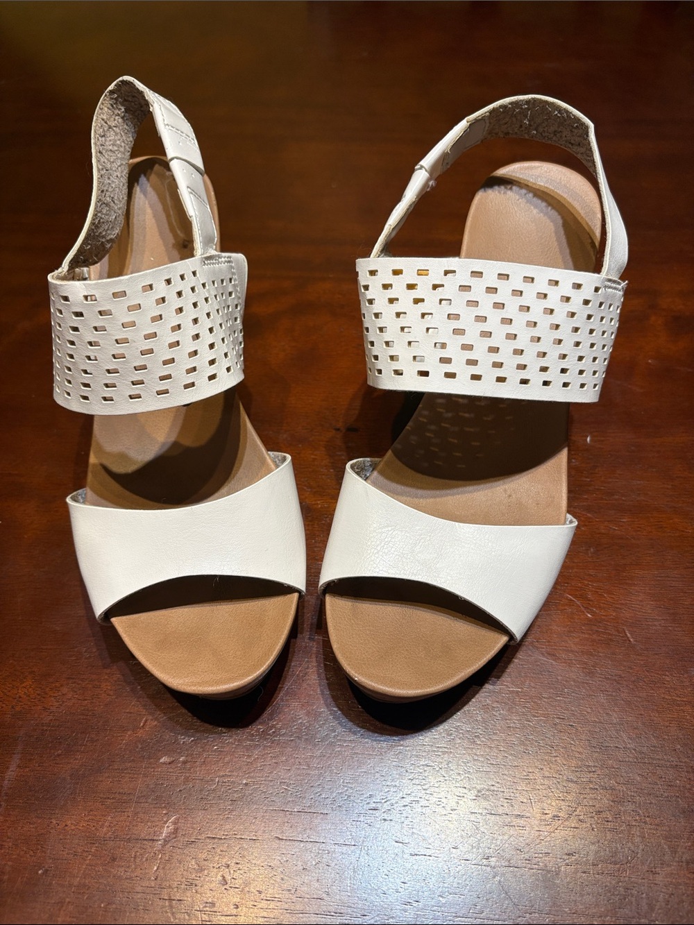 Dr. Scholl's White Strap Wedge Sandals